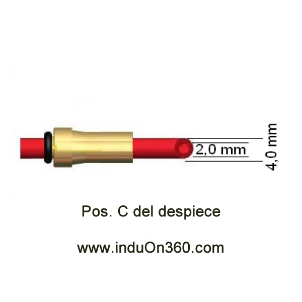 Sirga de Teflon 4m. 1,0-1,2mm. Para Antorcha MIG PRO 240/250/360/240W