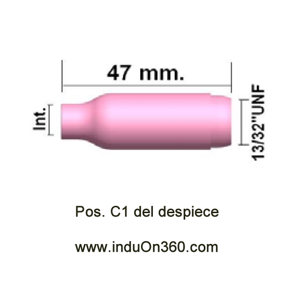 Boquilla cerámica standard nº 6. Diámetro 10mm. Antorcha TIG PRO 17/18/26