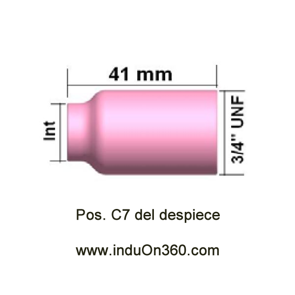Boquilla cerámica Gas Lens standard N 7 Diam.int.11 mm. Antorcha TIG PRO 17/18/26