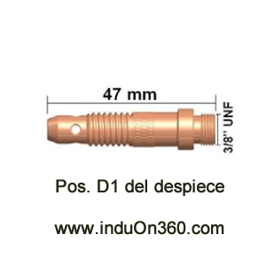 Difusor estándar. Antorcha TIG PRO 17/18/26. Diámetro 1,6 mm.