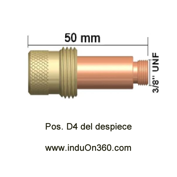 Difusor Gas Lens estándar. Antorcha TIG PRO 17/18/26. Diámetro 1,0 mm.