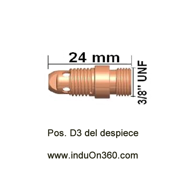 Difusor Stubby. Antorcha TIG PRO 17/18/26. Diámetro 0,5-3,2 mm.