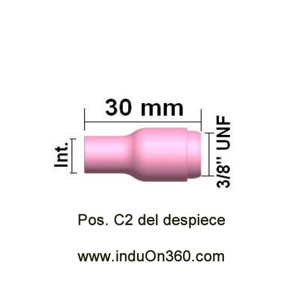 Boquilla cerámica standard nº 6. Diam.int.10 mm. Antorcha TIG PRO 9/20/17/18/26