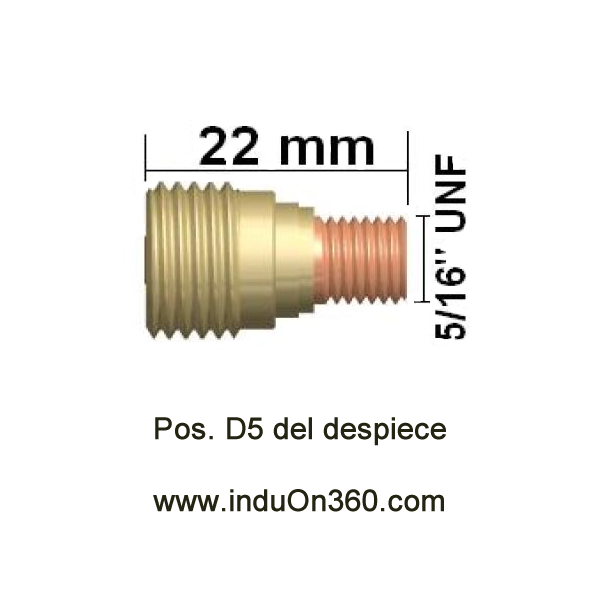 Difusor Gas Lens pequeño. Antorcha TIG PRO 9/20. Diámetro 1,6 mm.