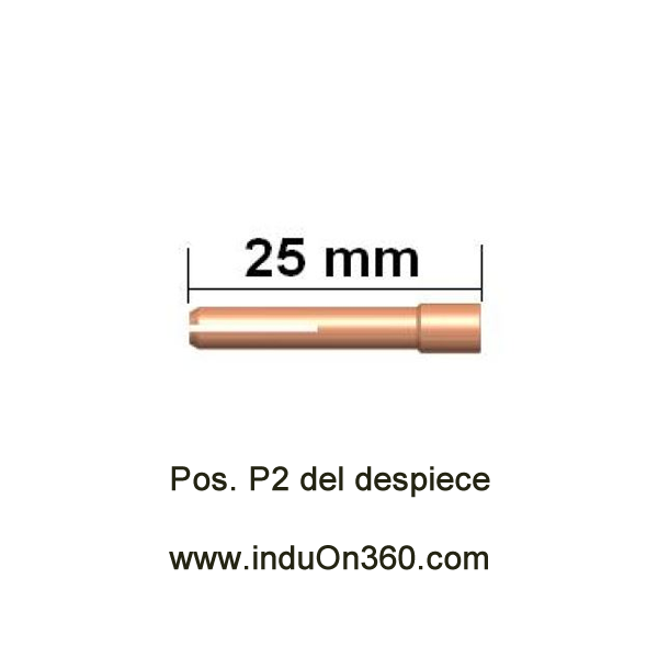 Porta-Tungstenos estándar pequeño. Antorcha TIG PRO 9/20. Diámetro 2,4 mm.