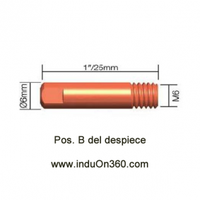 Punta de contacto 0,6mm. M6 Cu. Para Antorcha PRO 150A/140A