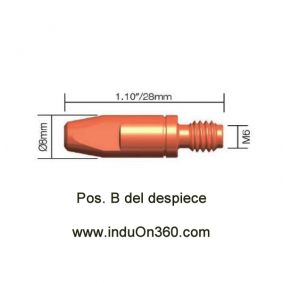 Punta de contacto 1,0mm. M6 CuCrZr Para Antorcha MIG PRO 240/250/360/240W