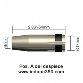 Tobera Boquilla Cilindrica Antorcha MIG PRO 240 Aire y Agua