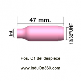 Boquilla cerámica standard nº 6. Diámetro 10mm. Antorcha TIG PRO 17/18/26