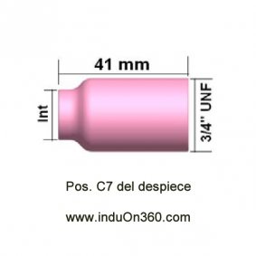 Boquilla cerámica Gas Lens standard N 7 Diam.int.11 mm. Antorcha TIG PRO 17/18/26