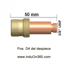 Difusor Gas Lens estándar. Antorcha TIG PRO 17/18/26. Diámetro 1,6 mm.