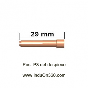 Porta-Tungstenos Stubby. Antorcha TIG PRO 17/18/26. Diámetro 1,0 mm.