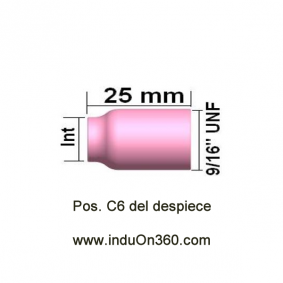 Boquilla cerámica Gas Lens pequeña N 4 Diam. Int.11 mm. Antorcha TIG PRO 9/20