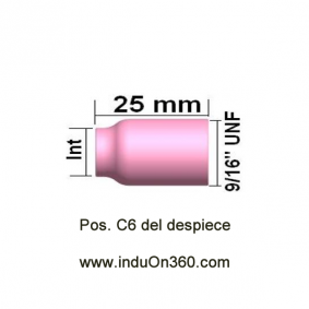 Boquilla cerámica Gas Lens pequeña N 7 Diam. Int.19 mm. Antorcha TIG PRO 9/20