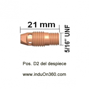 Difusor estándar pequeño. Antorcha TIG PRO 9/20. Diámetro 1,0 mm.